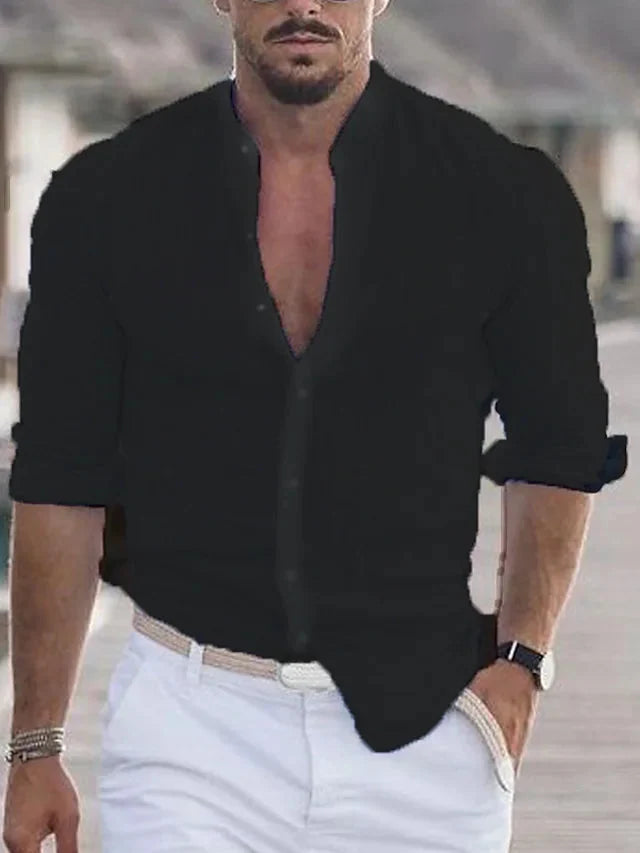Evan | Elegant Refined Linen Button-Up Shirt