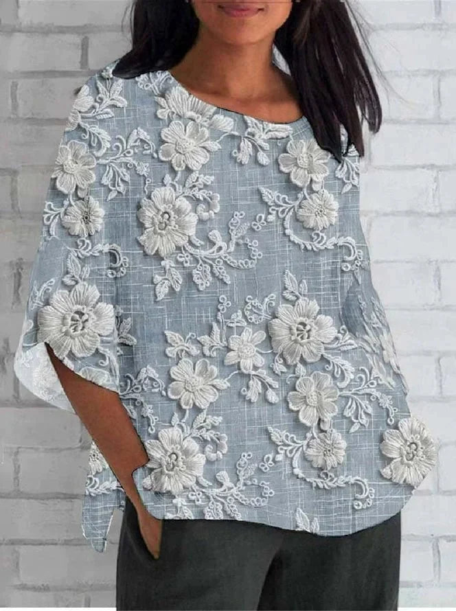 Mira | Vintage Floral Relaxed Fit Blouse