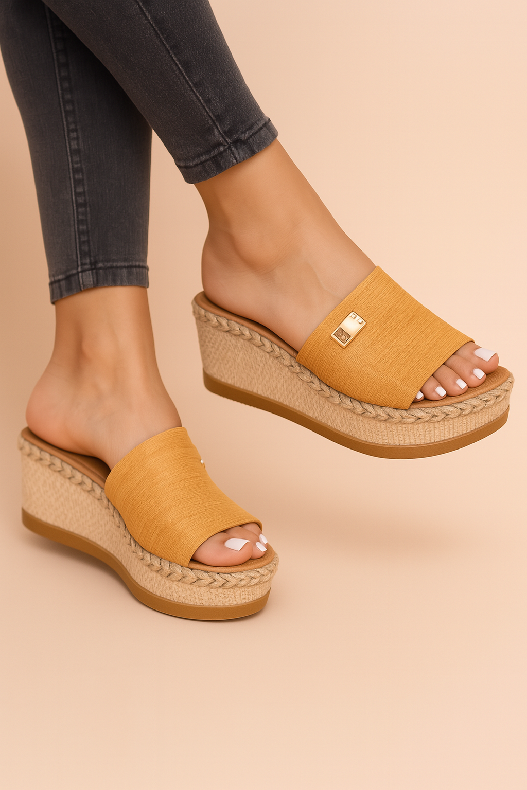 Rosenau | Gewebte Wedge-Sandalen