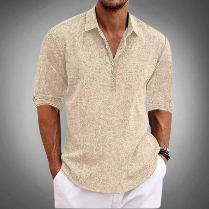 Damian | Breathable Pure Linen Polo Shirt