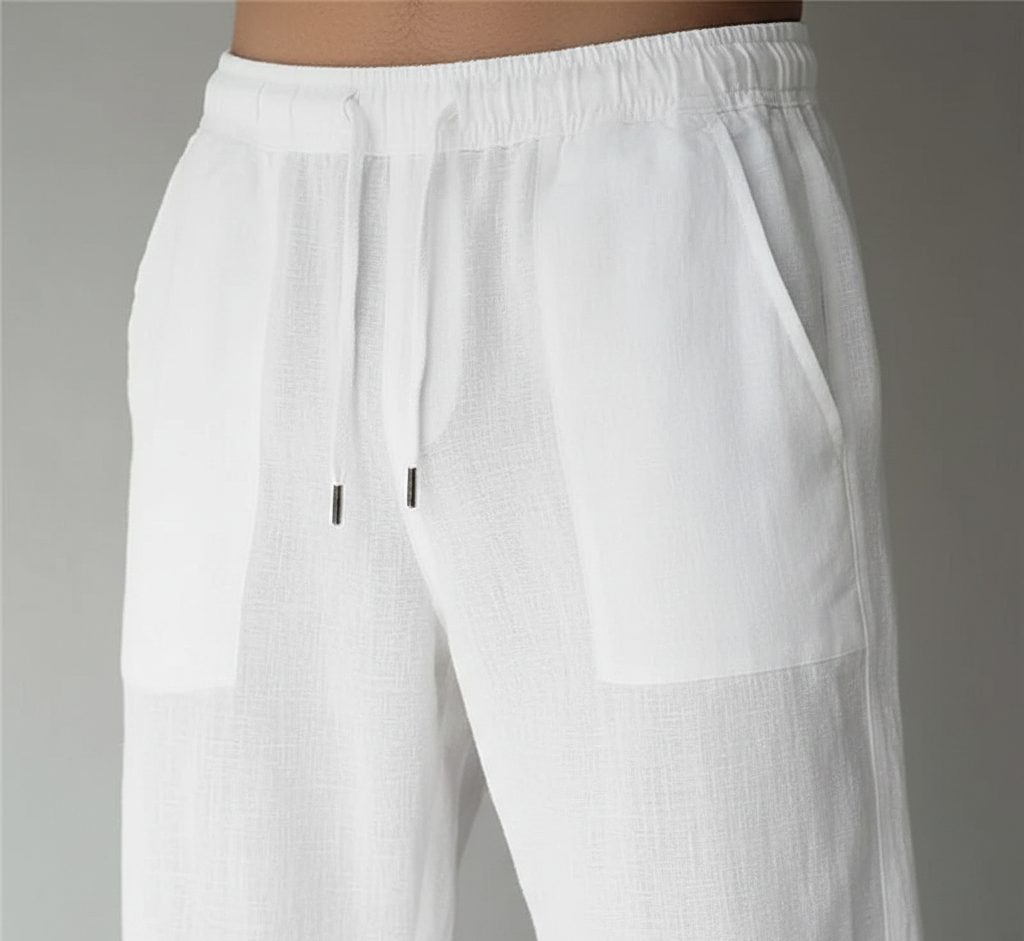 Bellivaro Men's Linen Pants with Drawstring