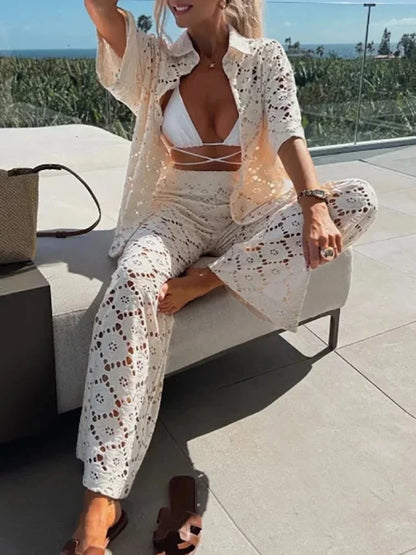 Elaina | Comfortable Lace Detail Two-Piece Set