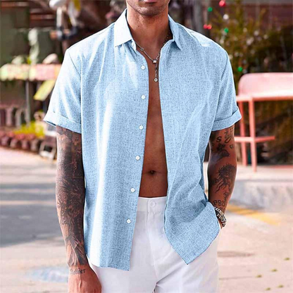 Jaxon |  Lightweight Cotton Linen Short Sleeve Shirt