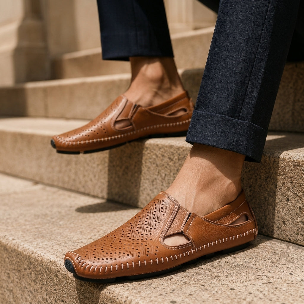 Leonardo Italienische Leder Sandalen
