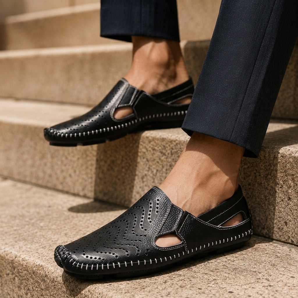 Leonardo Italienische Leder Sandalen