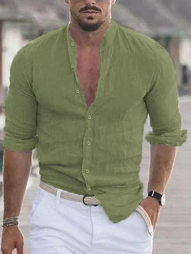 Evan | Elegant Refined Linen Button-Up Shirt