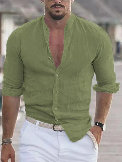 Evan | Elegant Refined Linen Button-Up Shirt
