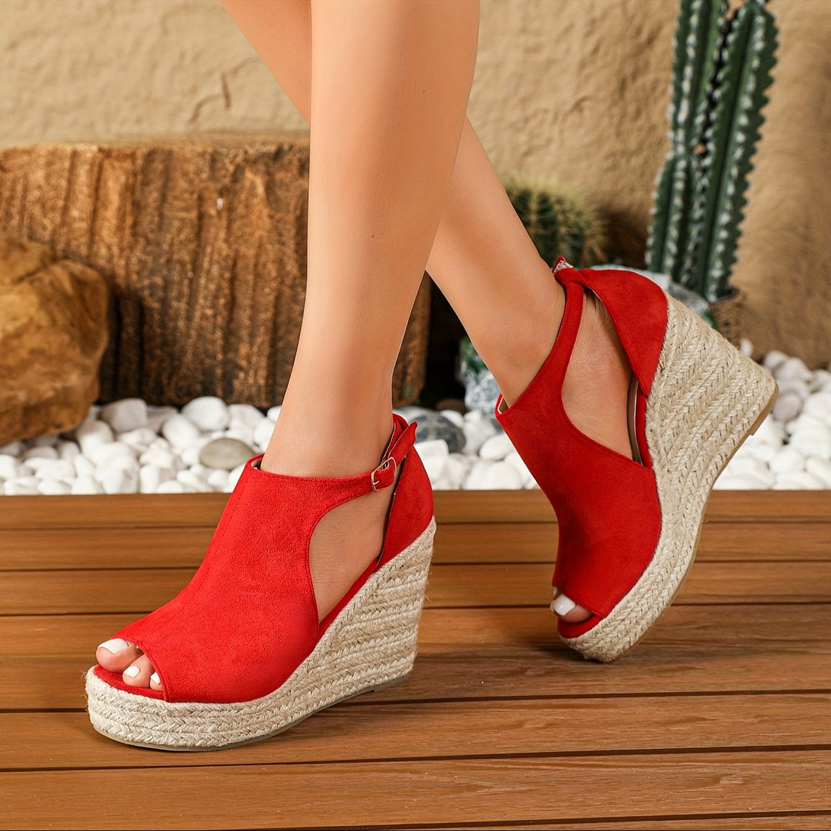 Hannah | Velvet Platform Wedges