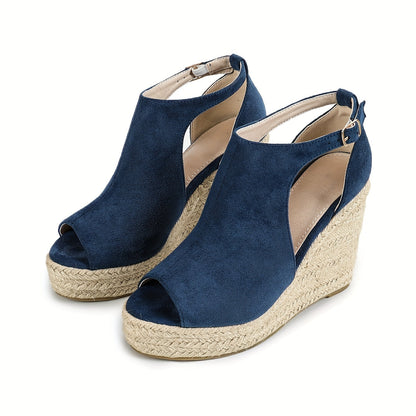 Hannah | Velvet Platform Wedges
