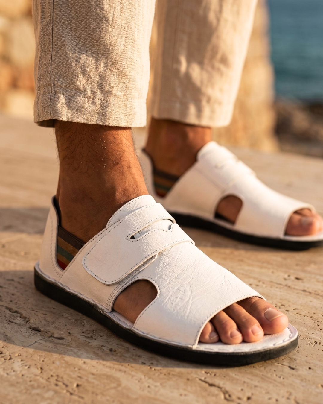 Rosenau | Herren Orthopädische Ledersandalen