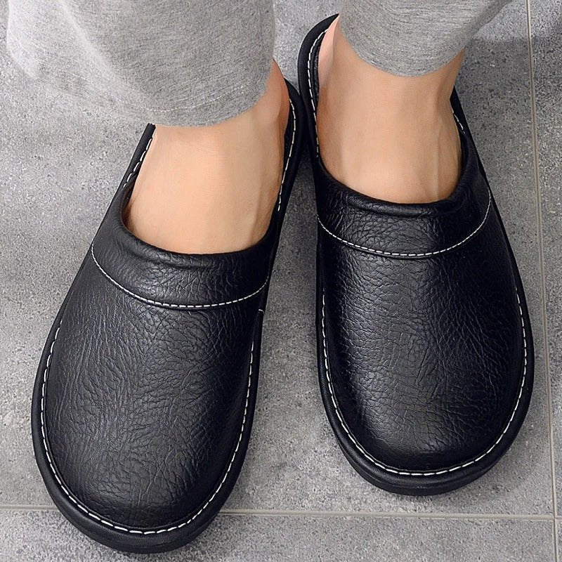 Leon | Premium Leather Cozy Slippers