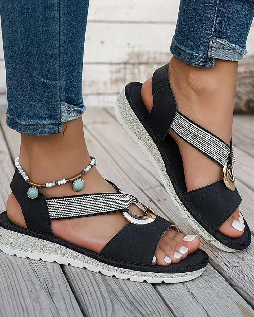 Laura | Orthopedic Sandals with metal Buckle and Arch Support