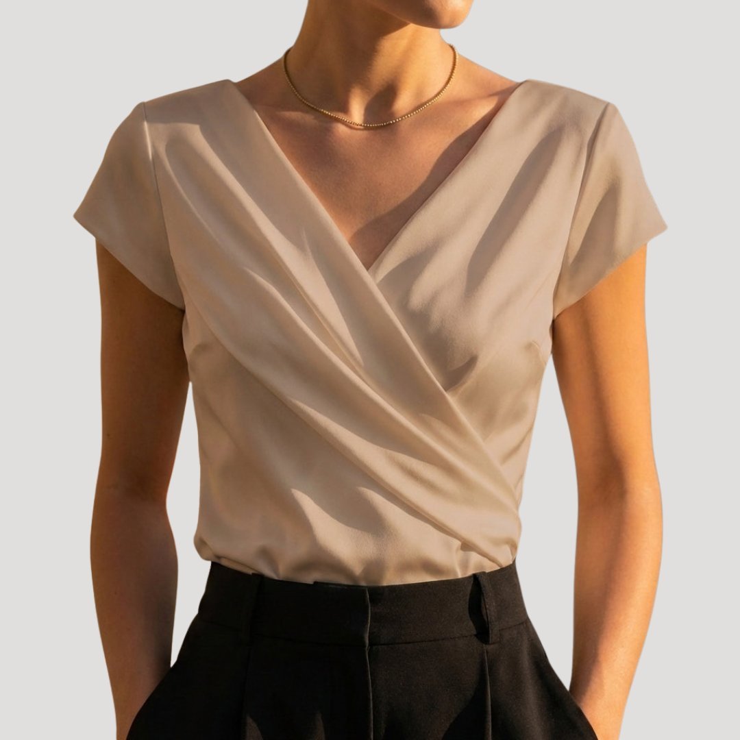 Adaline | Flattering V-Neck Style Wrap Blouse