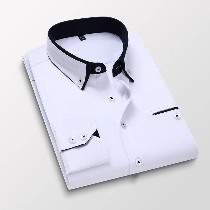 Harrison | Refined Contrast Detail Cotton Shirt
