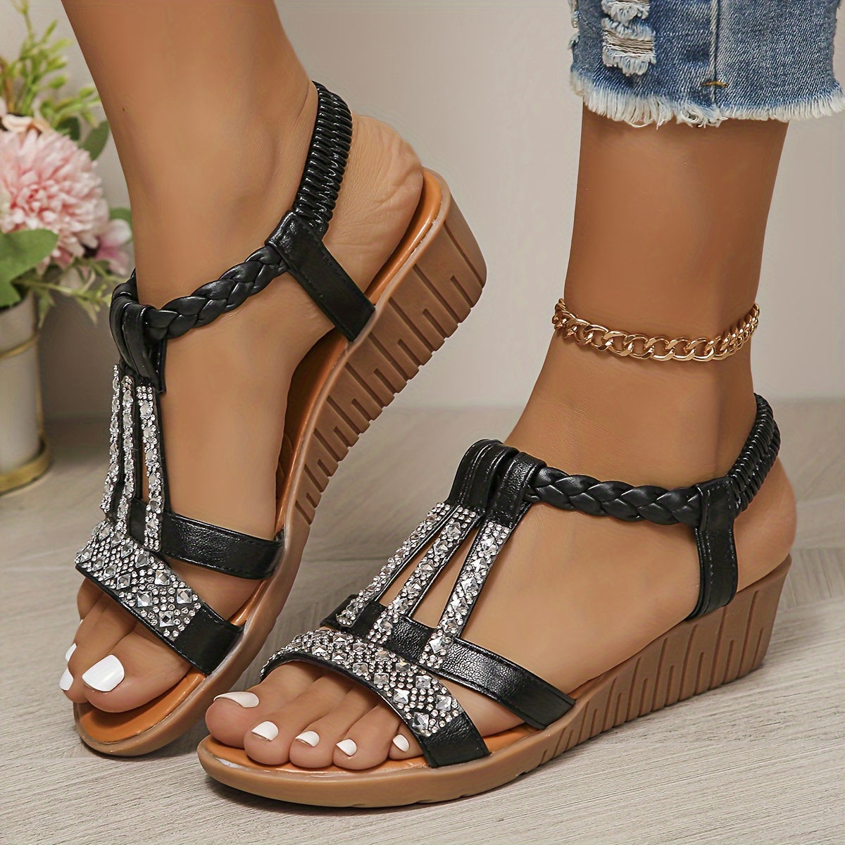 Hannah | Bohemian Low Wedge Heel Sandals
