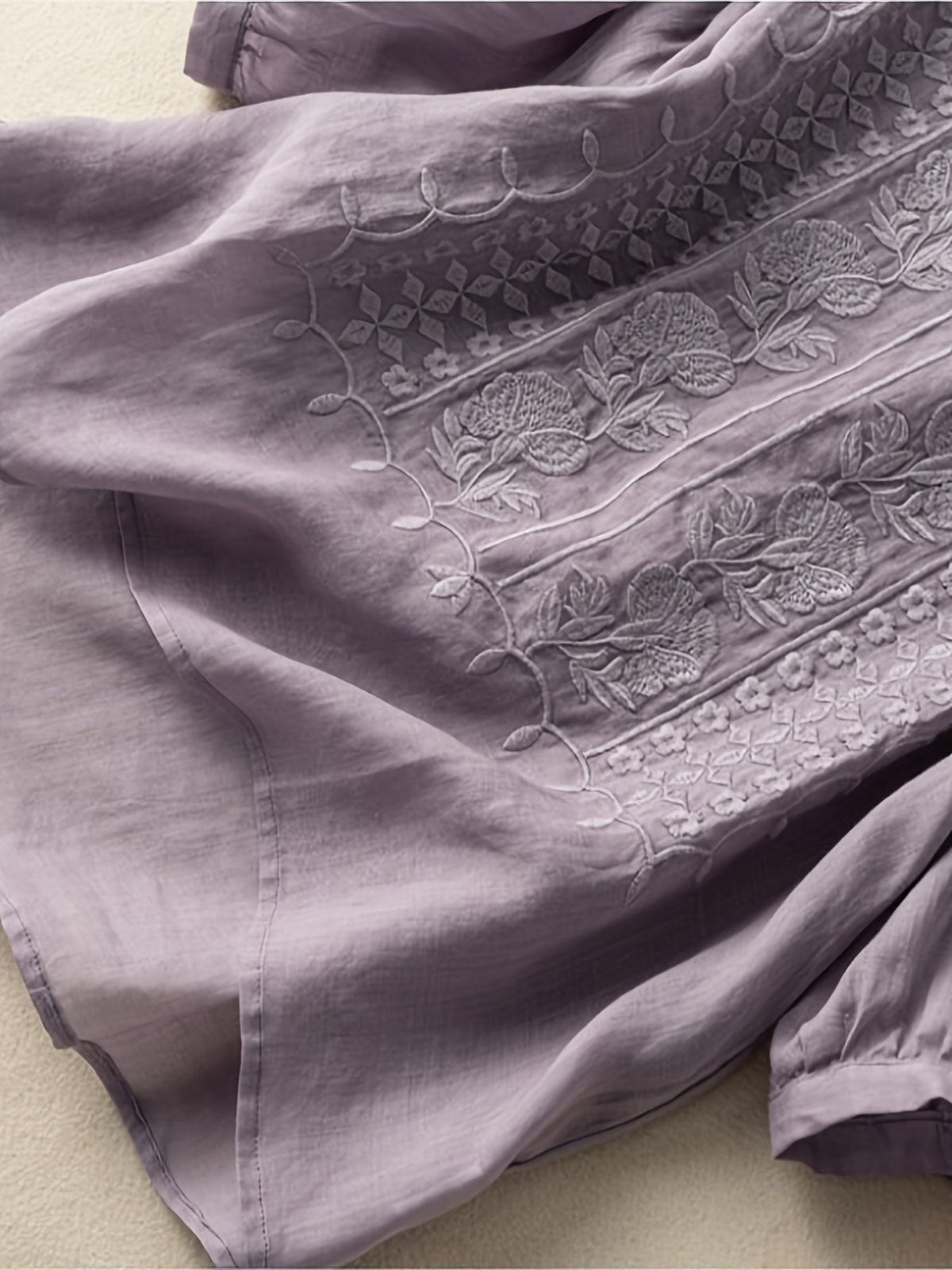 Savina | Embroidered Scoop-Neck Blouse