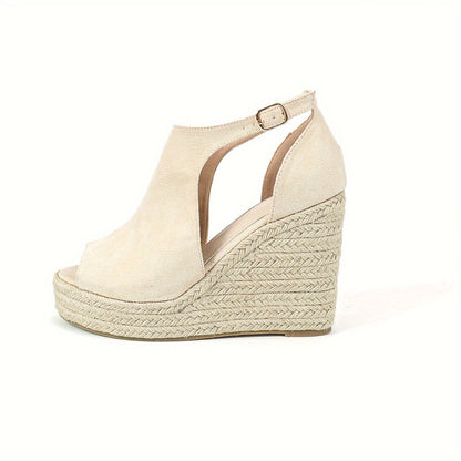 Hannah | Velvet Platform Wedges