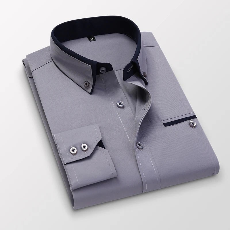 Harrison | Refined Contrast Detail Cotton Shirt