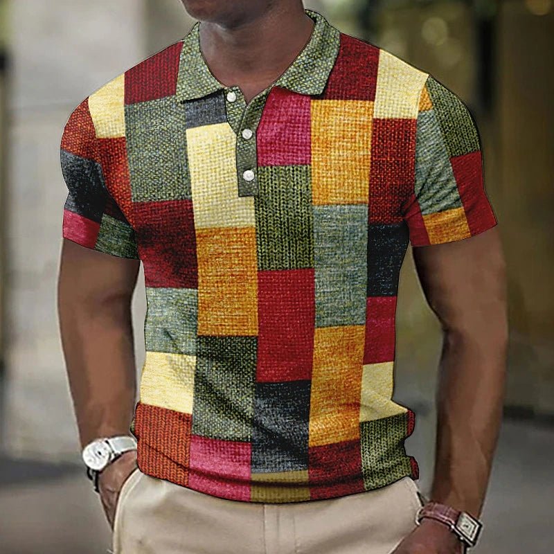 Mateo | Modern Multicolor Textured Polo Shirt