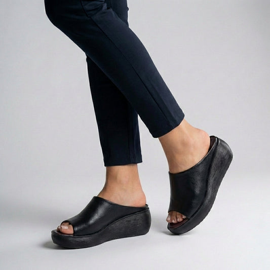 Rosenau™ | Leder Plattform-Sandalen