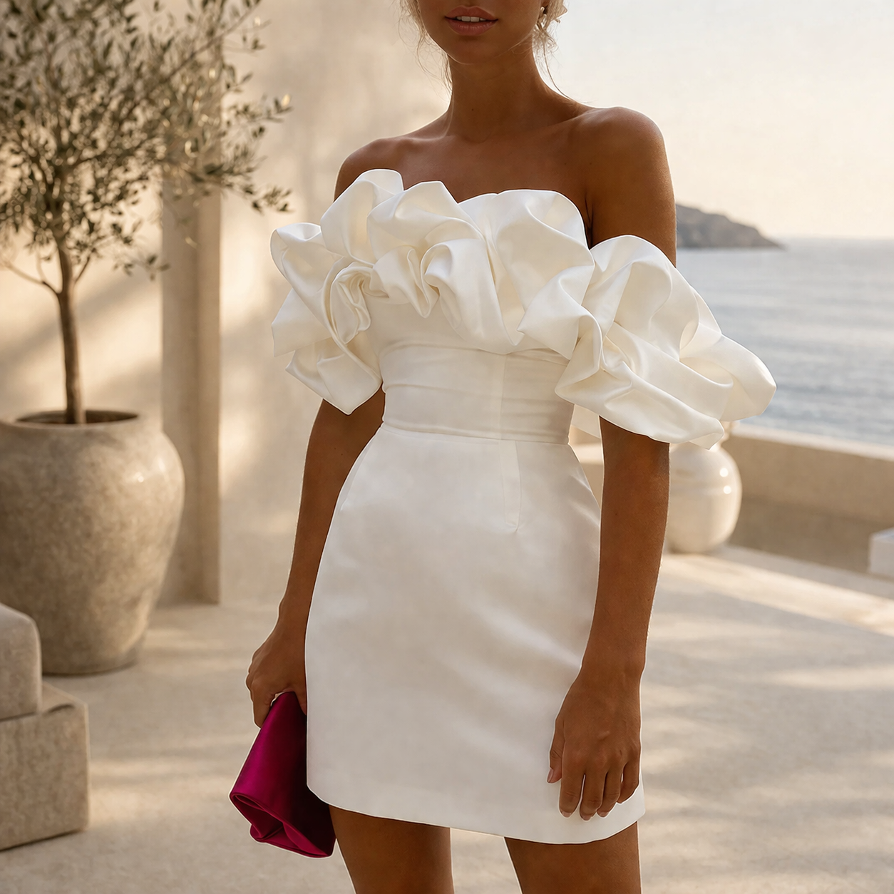 Evelyn | Mini-Kleid mit Rüschen für Hochzeitsgäste