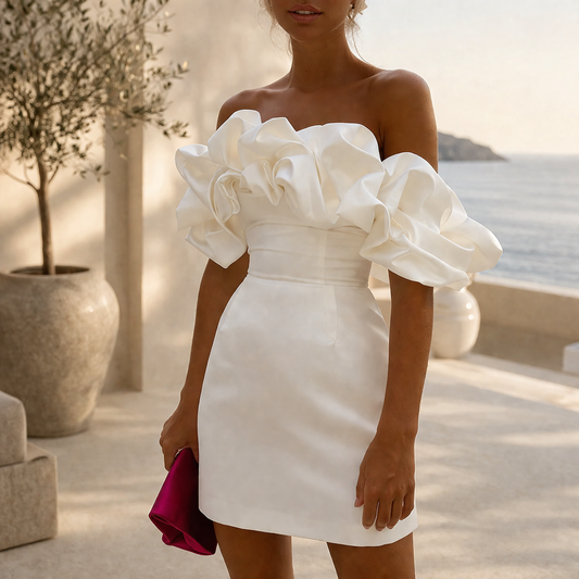Evelyn | Mini-Kleid mit Rüschen für Hochzeitsgäste