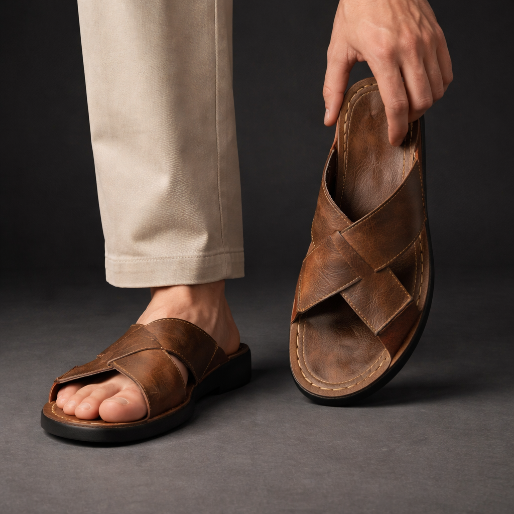 Rosenau™ | Breite Leder-Sandalen mit Riemen
