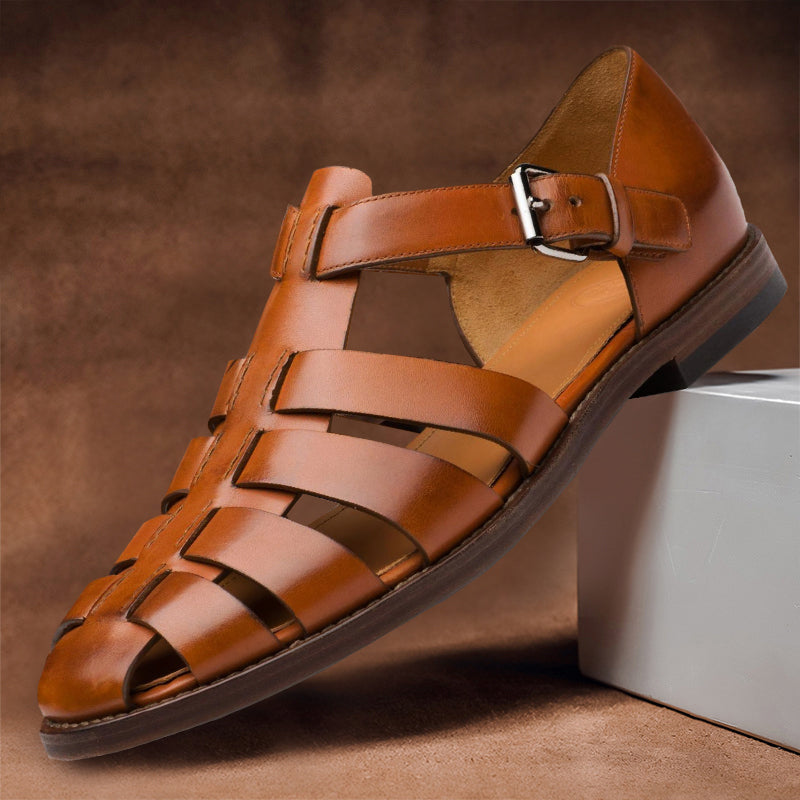 Rosenau | Leder Fischer Sandalen