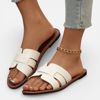 Rosenau | Damen Leder Rutschsandalen
