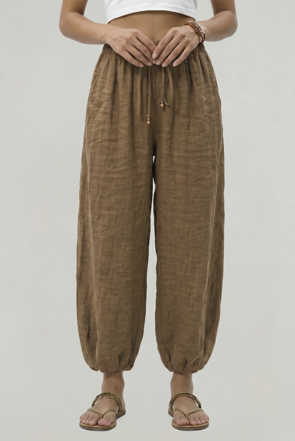 Women's Wide Leg Linen Trousers