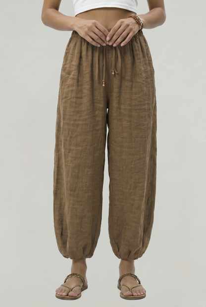 Women's Wide Leg Linen Trousers