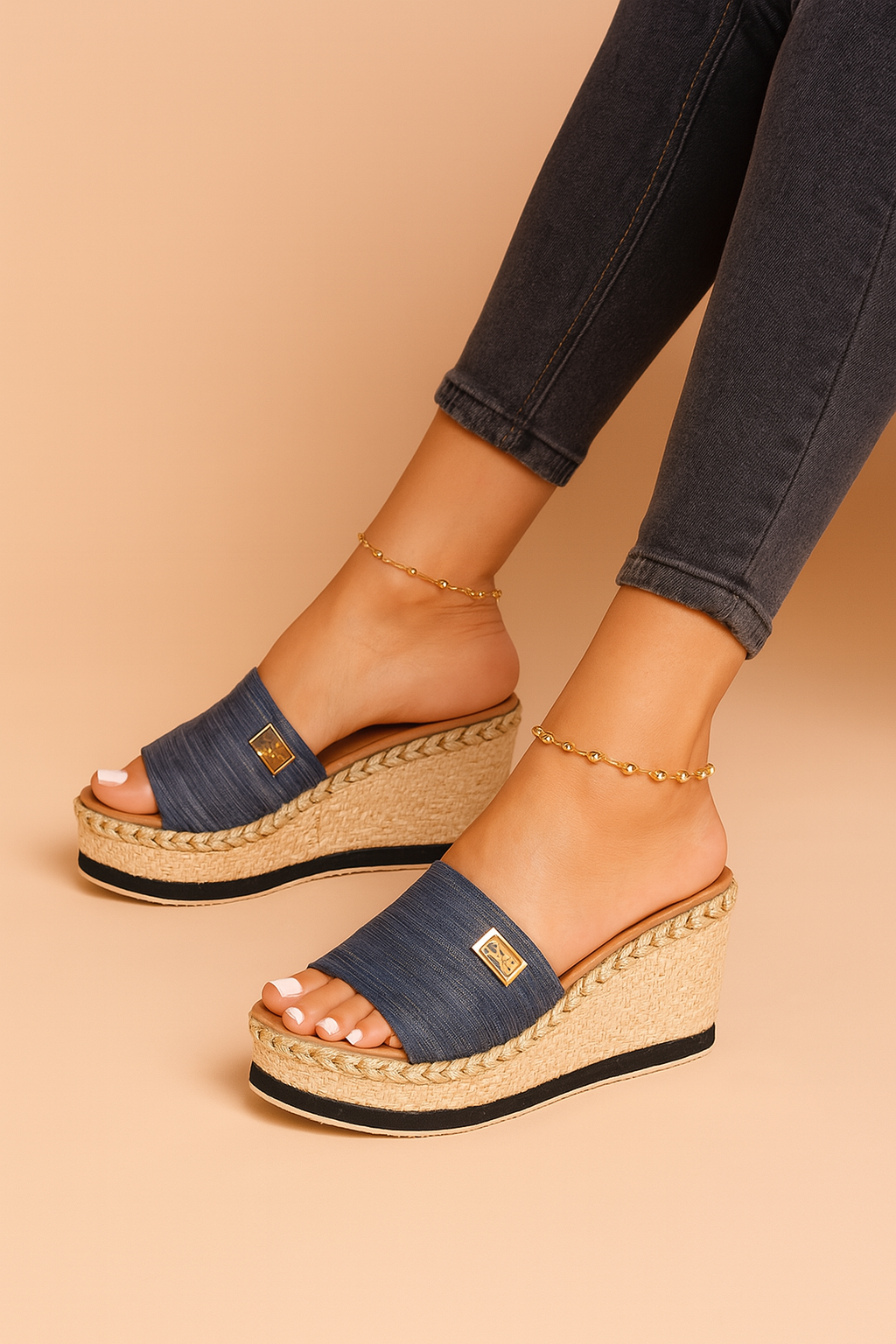 Rosenau | Gewebte Wedge-Sandalen