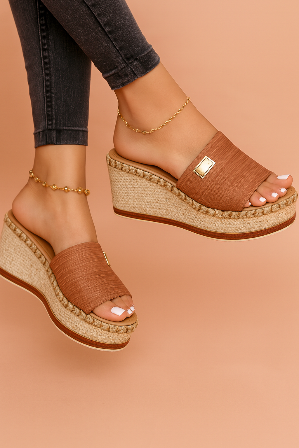 Rosenau | Gewebte Wedge-Sandalen