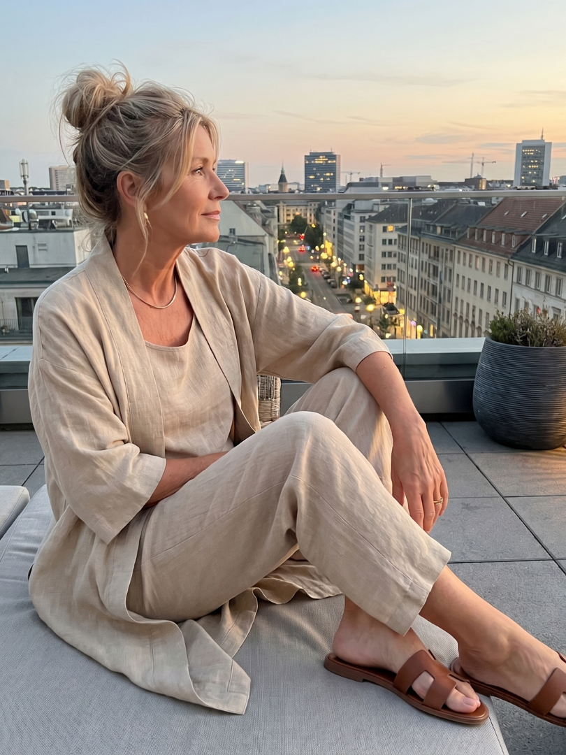 Adriana | Three-Piece Relaxed Top & Wide-Leg Pants Set