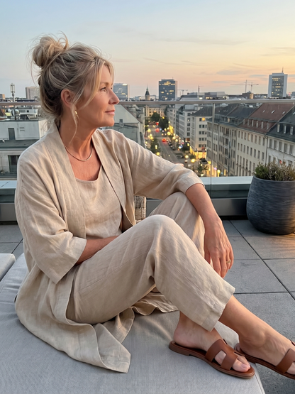 Adriana | Three-Piece Relaxed Top & Wide-Leg Pants Set
