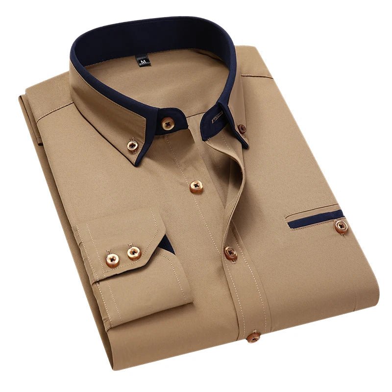 Harrison | Refined Contrast Detail Cotton Shirt