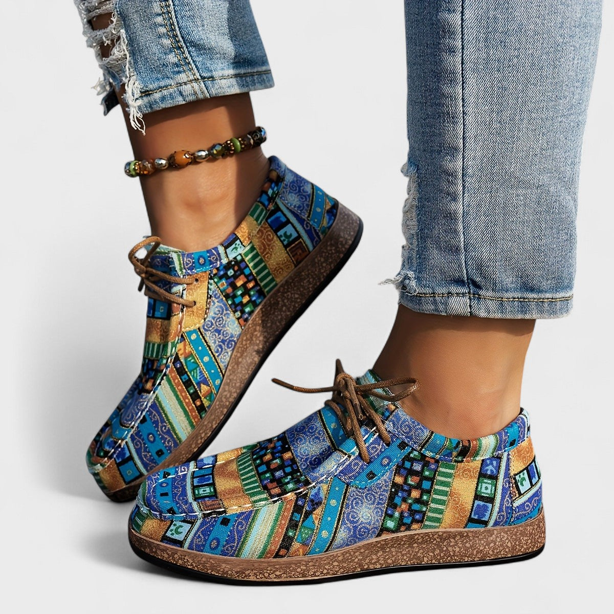 Hannah | Boho Comfort Sneaker — Wide Fit