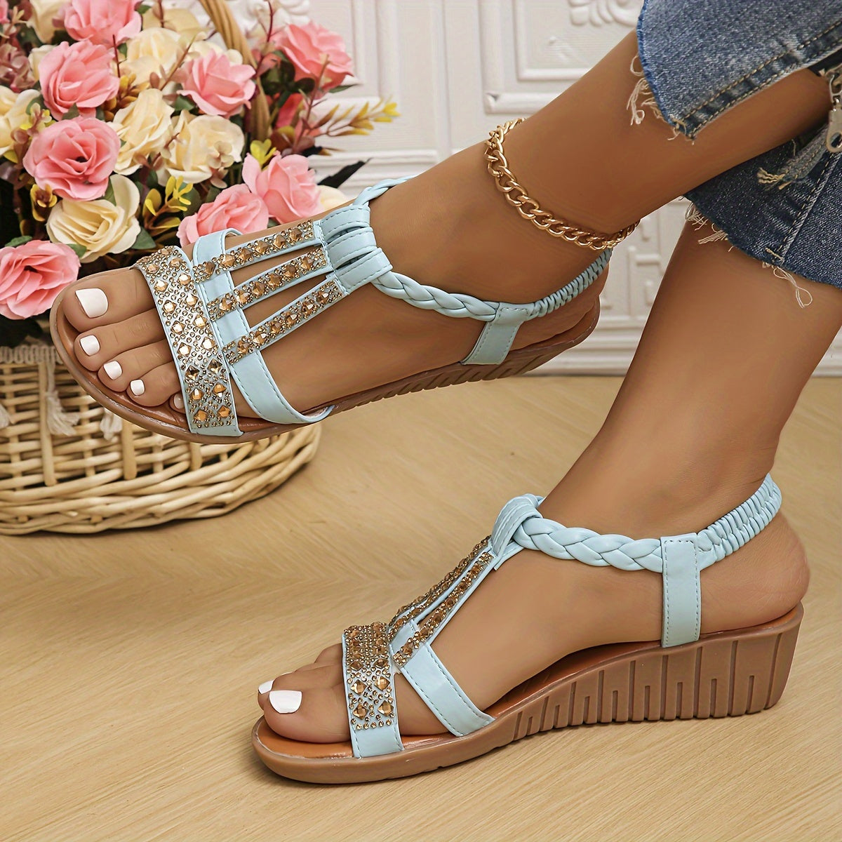 Hannah | Bohemian Low Wedge Heel Sandals