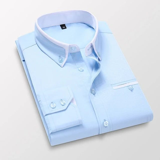 Harrison | Refined Contrast Detail Cotton Shirt