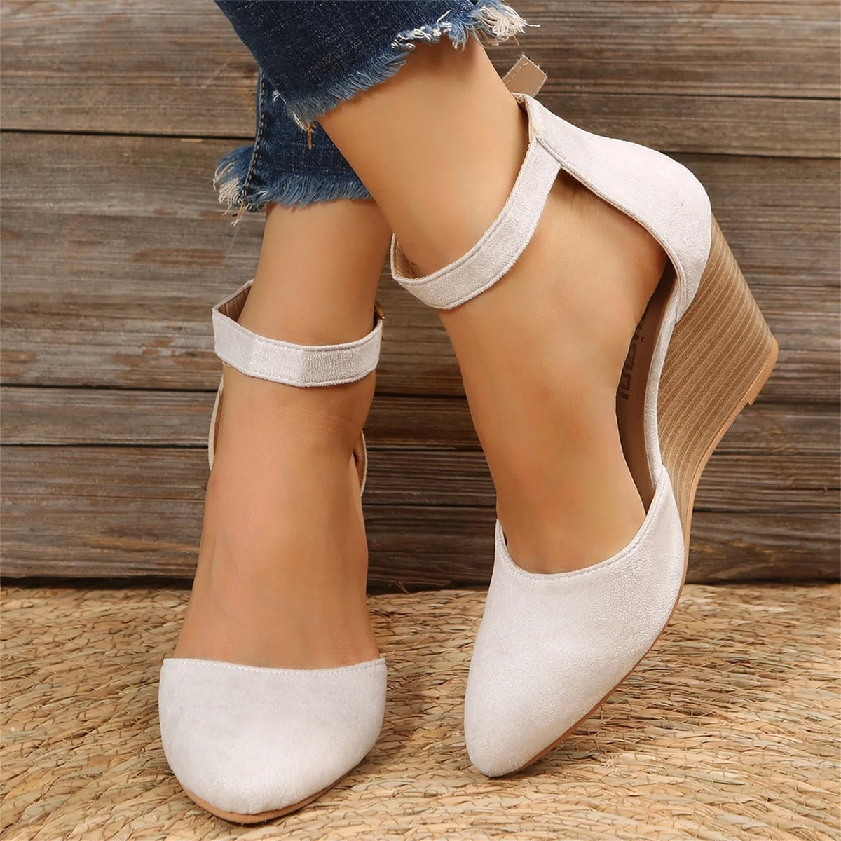 Hannah | Suede Wedge Heel Sandals