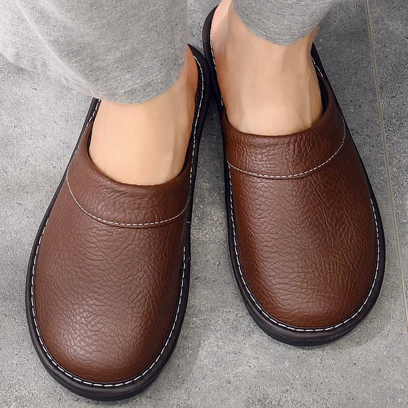 Leon | Premium Leather Cozy Slippers