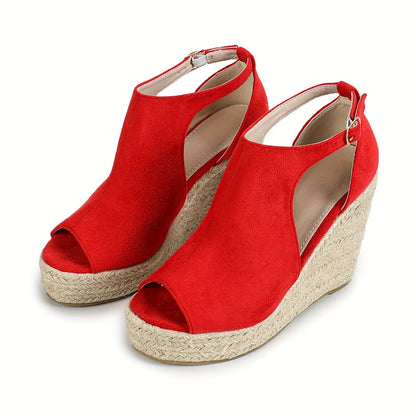 Hannah | Velvet Platform Wedges