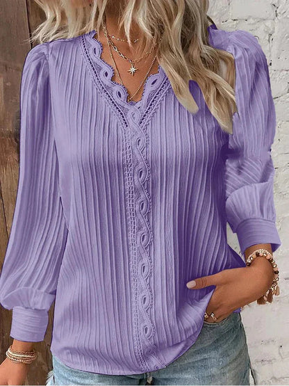 Aliya | Elegant Lace-Trimmed Blouse