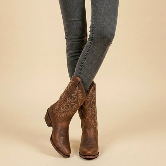 Hannah | Women’s Western Embroidered Cowboy Boots with Block Heel