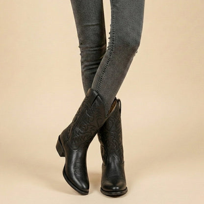 Hannah | Women’s Western Embroidered Cowboy Boots with Block Heel