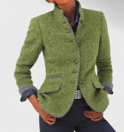 Clara | Women’s Elegant Stand-Collar Long-Sleeve Blazer
