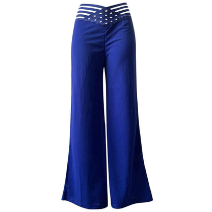 Emilia | Women’s High-Waist Wide-Leg Trousers with Crossover Waistband