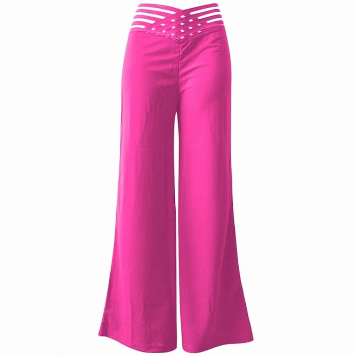Emilia | Women’s High-Waist Wide-Leg Trousers with Crossover Waistband