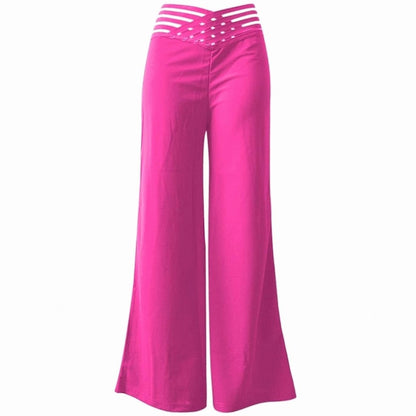 Emilia | Women’s High-Waist Wide-Leg Trousers with Crossover Waistband
