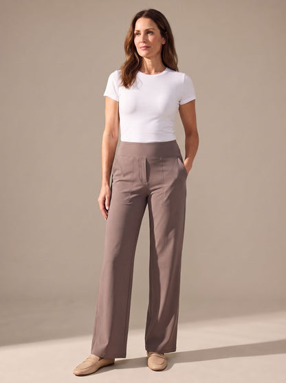 Elisabeth | Women’s High-Waist Wide-Leg Trousers with Elastic Waist & Pockets